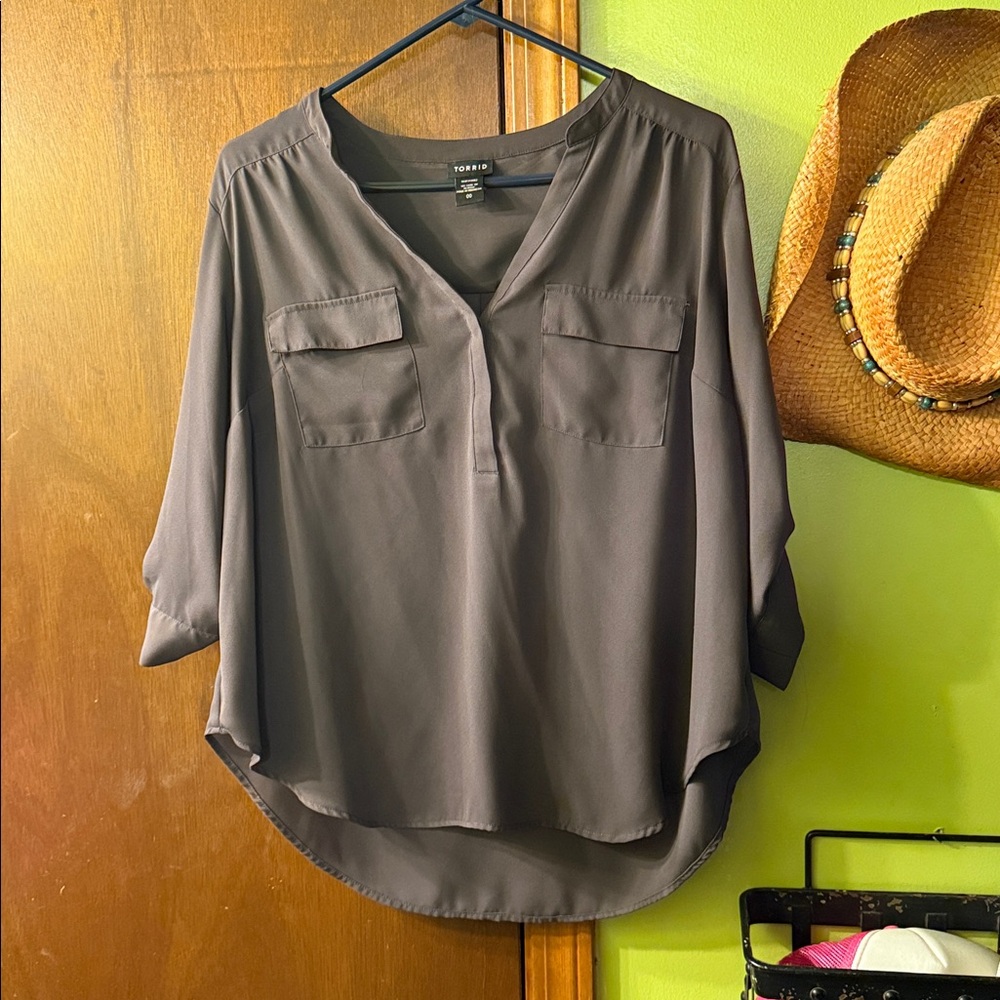 Torrid Charcoal Blouse